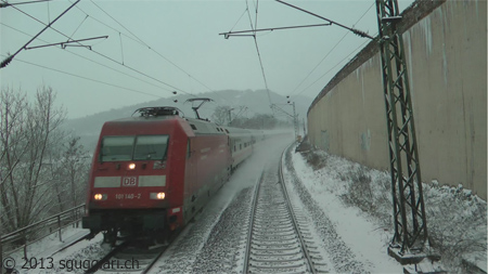 Vista dalla cabina - DB BR 101 (Germania)